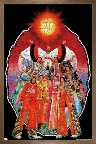 Vista 16 de Earth Wind & Fire - Póster de pared con banda, 22.4 pulgadas de largo x 14.7 pulgadas de ancho, versión enmarcada de madera de granero