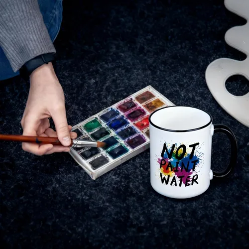 Vista 3 de Regalos para profesores de arte, taza de café con agua sin pintar de 11 onzas, regalos de agradecimiento para profesores de arte, artistas