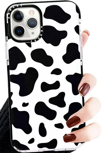 Vista 23 de Abbery Diseñado para iPhone 8 Plus/7 Plus/6 Plus/6S Plus Funda transparente con estampado de vaca, linda funda protectora de silicona TPU