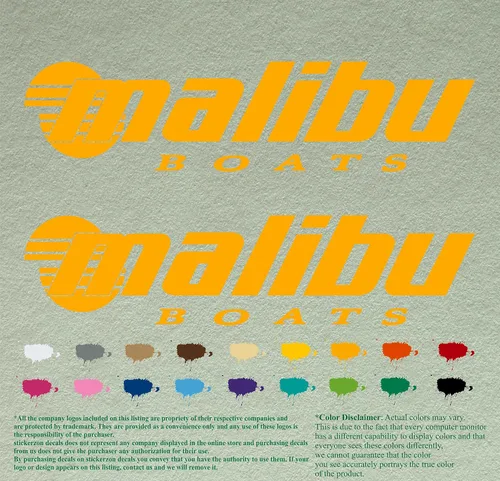 Vista 8 de Malibu Boat - Juego de 2 calcomanías de vinilo de repuesto compatibles con botes de restauración (12 pulgadas, negro 070)