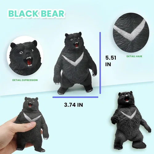 Vista 2 de ZTATU Pelotas antiestrés de oso negro para adultos (1 unidad) juguetes esponjosos para niños, bolas sensoriales, juguetes sensoriales para niños
