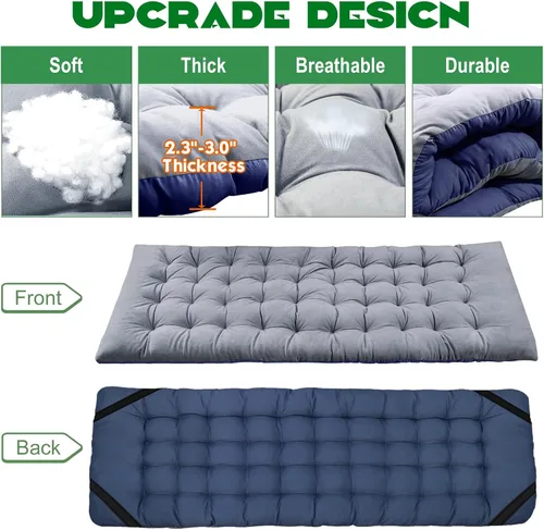 Vista 5 de Barbella Catre plegable para campamento, catre plegable para adultos, catre de dormir portátil con colchón plegable para exteriores, catres