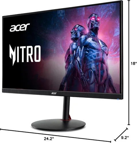 Vista 15 de Acer Nitro 27" WQHD 2560 x 1440 PC Gaming IPS Monitor AMD FreeSync Premium hasta 180Hz Actualización 0.5ms DCI-P3 95% 1 puerto de pantalla 1.2 y 2