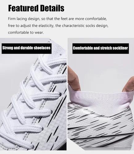Vista 2 de Zapatos de fútbol para hombre, tacos de fútbol para interiores, con cordones, antideslizantes, botas de césped