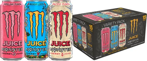 Vista 14 de Monster Energy Rehab Té Verde + Energía, Té Helado Energético, Bebida Energética 15.5 onzas (Paquete de 15) Té helado energético, paquete de 15
