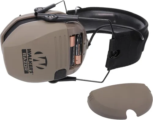 Vista 4 de Walker's Razor Slim Orejeras de perfil bajo con protección auditiva y gafas de seguridad FDE
