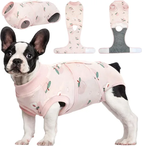 Vista 47 de Kuoser - Traje de recuperación posterior a la cirugía para perros y gatos, camisa profesional y vendaje de heridas abdominales, reemplaza collar