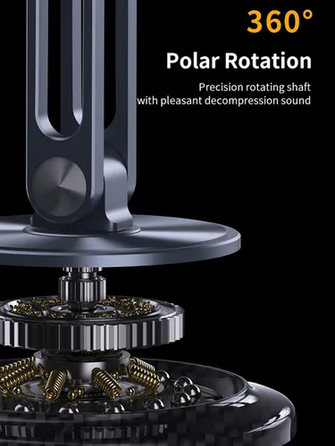 Vista 5 de Aluminum Foldable Phone Stand for Desk with Carbon Steel Base, Fully Adjustable Foldable Desktop Phone Holder Cradle Dock Compatible with iPhone