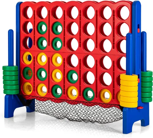 Vista 15 de Costzon Giant 4 en una fila, Juego de mesa Jumbo de 4 a puntuación para niños y adultos, juego de conexión de patio interior y exterior, 1.07 m