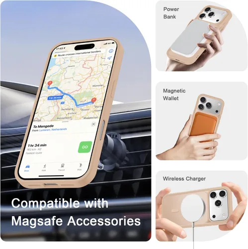 Vista 372 de Funda para Google Pixel 10 Pro XL, cubierta magnética mate, color negro Fit for MagSafe, Screen Protector included, Shockproof Military Grade