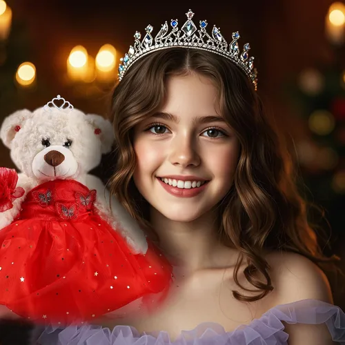 Vista 5 de Muñeca de quinceañera con vestido de membrillo con vestido, decoraciones de quinceañera, regalos de decoración de quinceañera, OSO de peluche