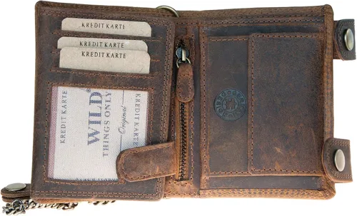 Vista 2 de Monedero para hombre marrón con cadena larga de 18.0 in para colgar