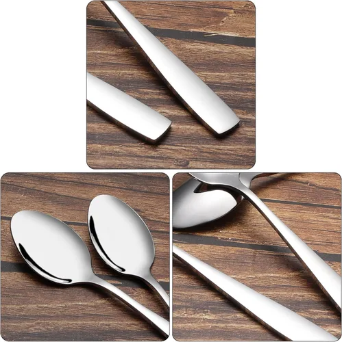 Vista 3 de Cucharas de té de acero inoxidable, cuchara pequeña de 12 piezas