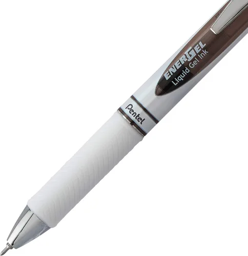 Vista 6 de Pentel EnerGel Pearl RTX - Bolígrafo de gel (0.020 in), línea fina, punta de aguja, tinta negra, caja de 12 unidades (BLN75PW-A)