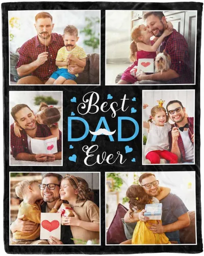 Vista 10 de D-Story Manta de hijo, divertidas mantas personalizadas con fotos, regalo para papá, manta de disfraz, regalo para hija, regalos personalizados
