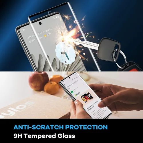 Vista 5 de FANGTIAN - Paquete de 3 protectores de pantalla curvados 3D para Pixel 7 Pro, vidrio templado 9H para Google Pixel 7 Pro de 6.7 pulgadas