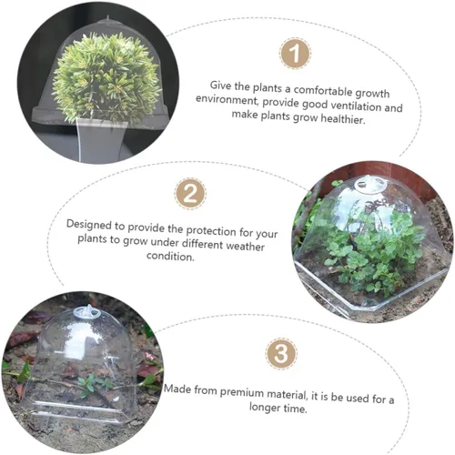 Vista 5 de MERRYHAPY Cubiertas de campana de cúpula de plantas de material resistente fabricado para jardinería y protección de invierno