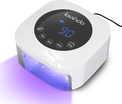 Vista 11 de Lámpara de uñas UV LED Lavinda, luz UV de 54W para esmalte de gel acrílico, lámpara de gel profesional con sensor automático, secador de uñas