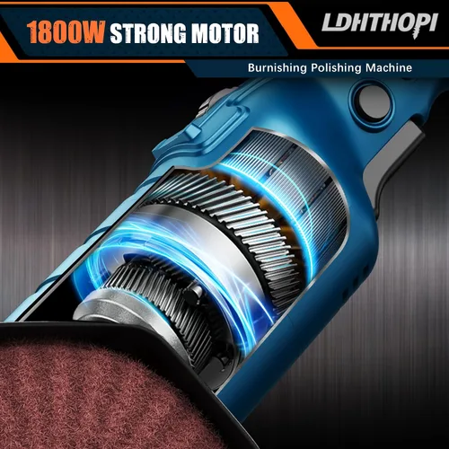 Vista 6 de LDHTHOPI Máquina de pulido y lustrado de 1800W, pulidor eléctrico de acero inoxidable de mano de 110V, 8 velocidades variables, 3100RPM para metal