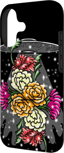 Vista 2 de Alien Floral UFO Girly Extraterrestrial Space Lover - Funda de regalo para iPhone 17