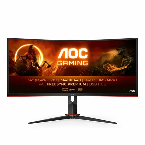 Vista 2 de Monitor AOC CU34G2X/BK 34" HD LED