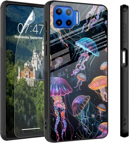 Vista 38 de Funda para Motorola Moto Edge 2022, cubierta trasera de vidrio templado con protector de pantalla, protección a prueba de golpes para Motorola Moto