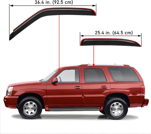 Vista 2 de Lightronic Visor de Ventana con Protección UV para Canal Interno, Compatible con Chevrolet Tahoe y GMC Yukon 2000-2006, Yukon Denali 2001-2006