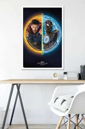 Vista 53 de Trends International Marvel Spider-Man: No Way Home - Póster de pared dúo, 22.4 pulgadas de largo x 14.7 pulgadas, versión enmarcada de madera