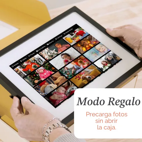 Vista 2 de Skylight Marco – Marco de fotos digital WiFi de soporte al cliente, pantalla táctil marco de fotos digital con fácil instalación, regalos de fotos