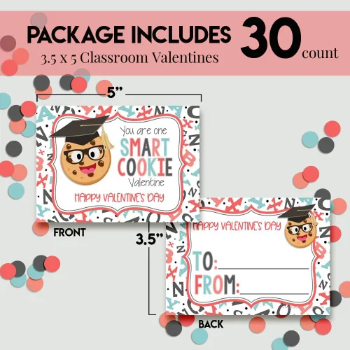 Vista 4 de AmandaCreation - Tarjetas para el día de San Valentín con chispas de chocolate con chispas de chocolate para regalar a amigos y compañeros de clase