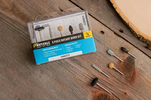 Vista 5 de Kutzall Kit de fresas rotativas de 5 piezas, eje de 1⁄8 pulgadas, grano variado, brocas para tallar madera para Dremel, Foredom, Ryobi, DeWalt