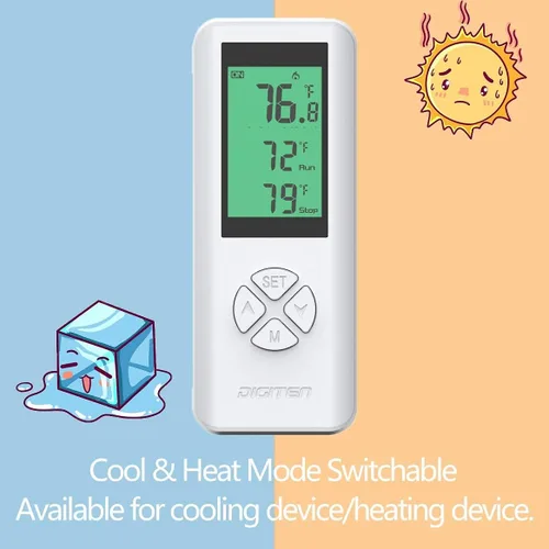 Vista 6 de DIGITEN Termostato inalámbrico enchufable, controlador de temperatura digital, termostato programable con sensor de temperatura integrado, control