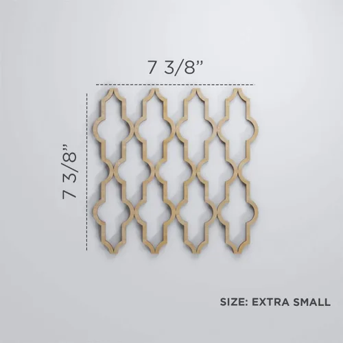 Vista 2 de 7 3/8"W X 7 3/8"H Casablanca Extra Pequeña Decorativa Paneles De Pared De Madera De Calado, Roble Rojo