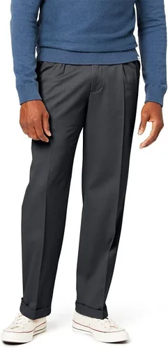 Vista 7 de Dockers - Pantalones para hombre, ajuste holgado, cómodos, caqui, plisados