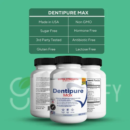 Vista 4 de Suplemento probiótico Dentipure Max, 40 mil millones de UFC, 60 cápsulas, apoya los dientes y la salud digestiva (1)