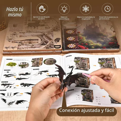Vista 6 de CCCDF - Kit de rincón de libro, kit de rincón de libros en miniatura de la Bella Durmiente DIY