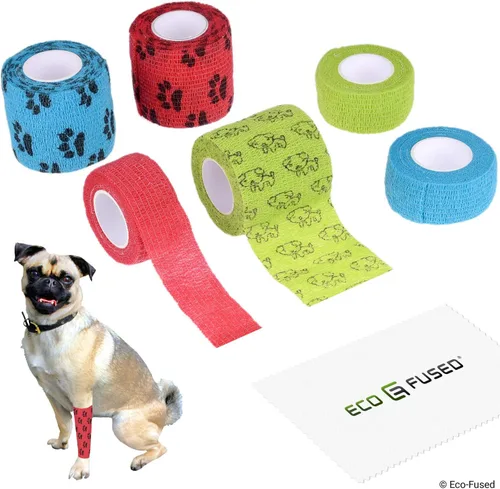 Vista 10 de Vendaje autoadhesivo - Vendaje para lesiones para mascotas, perros, gatos, caballos - Paquete de 12 - Vendajes para patas de perros - Previene