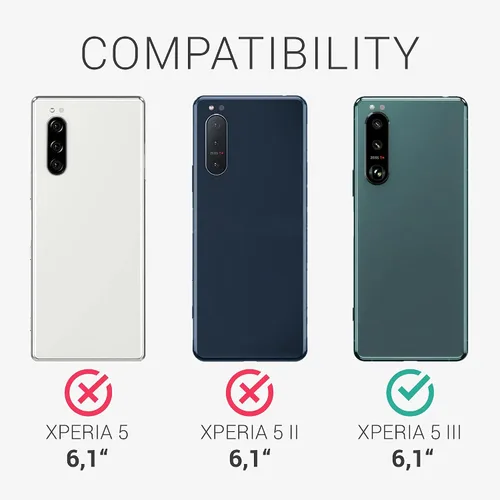 Vista 6 de kwmobile Funda compatible con Sony Xperia 5 III - Funda transparente suave delgada flexible TPU cubierta protectora del teléfono - Transparente