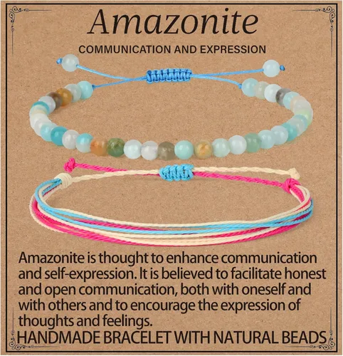 Vista 52 de LPBeads Pulsera de piedra natural hecha a mano de tamaño ajustable