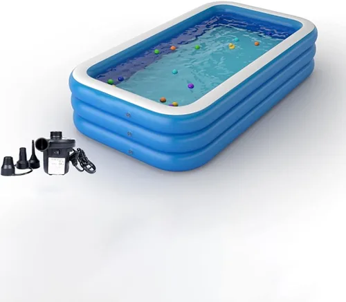 Vista 9 de con bomba inflable gratis, piscinas familiares de tamaño completo, piscina inflable para niños, adultos, niños pequeños a partir de 3 años, al aire