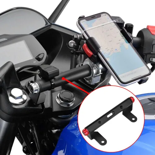 Vista 8 de Barra transversal multifuncional para motocicleta, barra de equilibrio, navegación GPS, extensión de soporte para manillar compatible con Suzuki