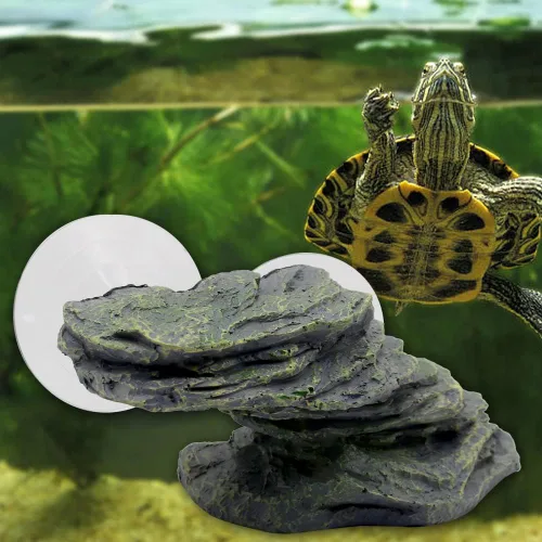Vista 5 de Plataforma para tomar tortugas con ventosas fuertes, acuario de pecera, plataforma de escalada de tortuga, plataforma de escalada de reptiles