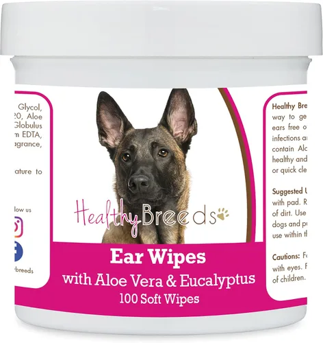 Vista 8 de Healthy Breeds Affenpinscher Toallitas de limpieza de oídos con aloe y eucalipto para perros, 100