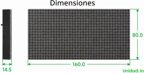 Vista 6 de 64x32 Panel de Matriz LED de Color Completo 2048 RGB de 2.5mm de Paso P2.5, Pantalla de Texto/Imagen Colorida/Animación de Brillo Ajustable Diseño