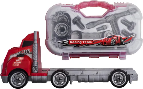 Vista 4 de Big Daddy Big Rig Tool Master - Transporte de camiones de juguete con herramientas para desmontar, construir y construir. Consigue a tu hijo este
