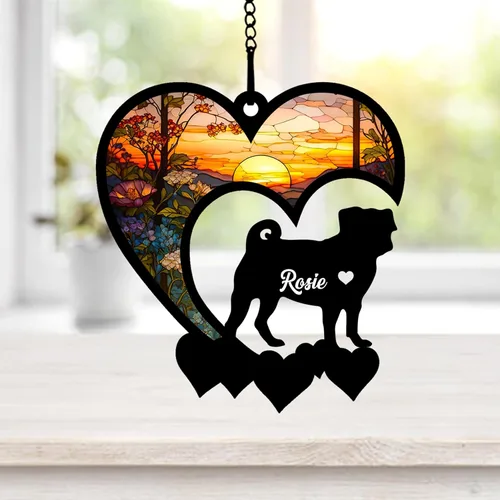 Vista 77 de NAZENTI Atrapasoles personalizado de sabueso afgano, adorno conmemorativo personalizado para la pérdida de mascotas, regalo de condolencia