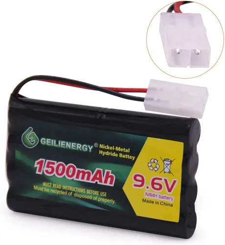 Vista 3 de Batería recargable NiMH de 9.6 V 1500 mAH de 8 celdas AA con conector estándar Tamiya enchufe y cables de carga USB para automóviles a control