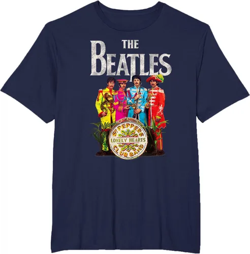 Vista 39 de The Beatles Sgt. Pepper's Lonely Hearts Camiseta de manga corta Negro