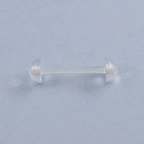 Vista 2 de BodyJewelryOnline 4 piezas de 14G acrílico transparente Bioflex retenedores de lengua barras rectas media bola retenedor pezón anillos tragus