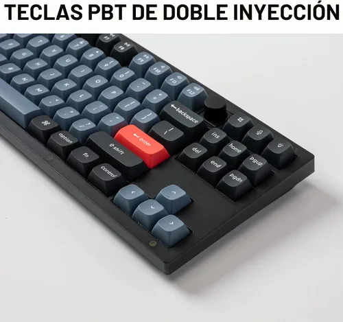 Vista 6 de Keychron V3 - Perilla de teclado mecánico personalizado con cable, TKL QMK/VIA macro programable con interruptor Keychron K Pro marrón